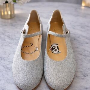 Elegant Silver Glitter Flats
